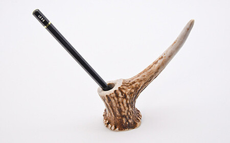 福島町産蝦夷鹿の角 手作り特製ペン立て 【 ふるさと納税 人気