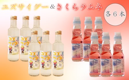 FN-0073 ゆずサイダー&さくらラムネ 各6本セット