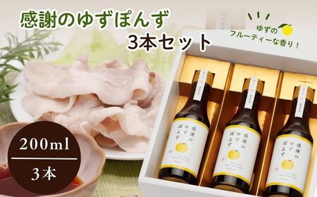 ぽんず 感謝のゆずぽんず3本　ゆず ぽんず セット ギフト 福島県 楢葉町
