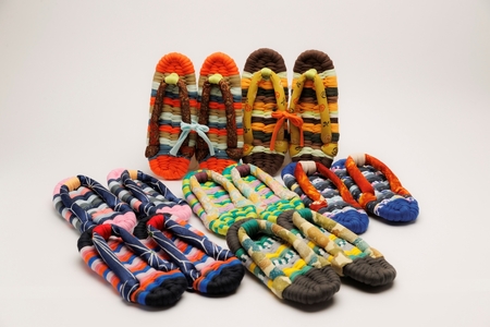 布ぞうり 手作りカラフル布ぞうり ペアセット サイズ(M・M)　布ぞうり スリッパ カラフル 福島県 楢葉町