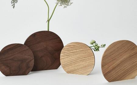 Palette vase - large walnut/SASAKI【旭川クラフト(木製品/一輪挿し)】パレットベース / ササキ工芸_03249