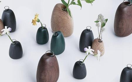 Mango vase - regular green/SASAKI【旭川クラフト(木製品/一輪挿し)】マンゴーベース / ササキ工芸_03257