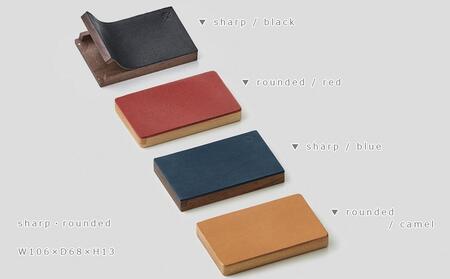 Flap card case - rounded camel/SASAKI【旭川クラフト(木製品/名刺入れ)】フラップカードケース / ササキ工芸_03271