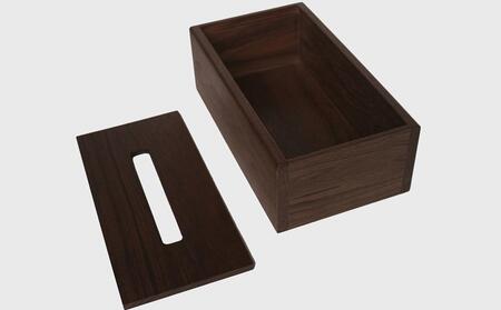 天然木使用 木製 ティッシュボックス(ウォルナット) フタ付_01727