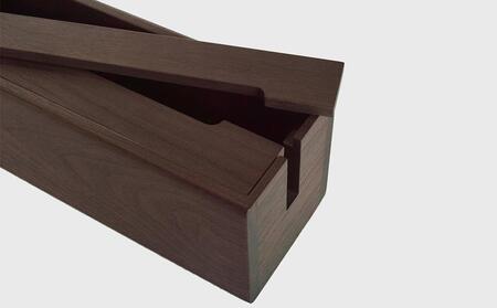 天然木使用 木製 ケーブルボックス (小) (ウォルナット) 蓋付き_01728