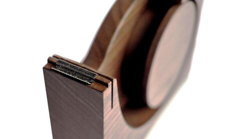 天然木使用 木製 テープカッター (大)(ウォルナット) 蓋付き_01731