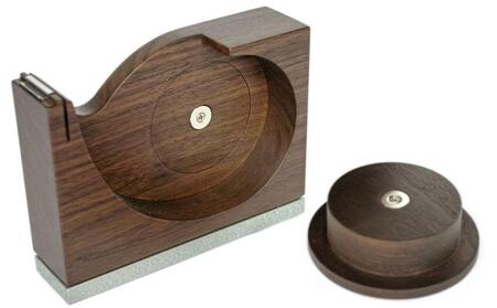 天然木使用 木製 テープカッター (大)(ウォルナット) 蓋付き_01731