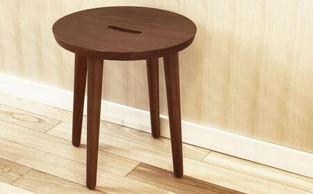 天然木使用 木製 スツール(丸)（ウォルナット） 2kg 椅子_01738