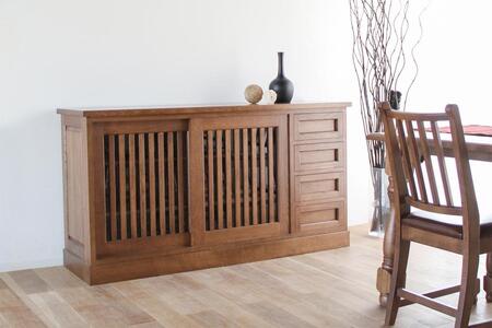 旭川家具 山室家具製作所 民芸家具 北の匠 No.3 サイドボード ナラ 【 国産 無垢 インテリア 木製 収納 民芸 キャビネット サイドボードリビングボード リビング 北海道 】 _03408