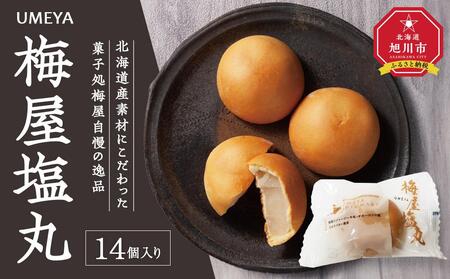北海道産素材にこだわった菓子処梅屋自慢の逸品【塩丸】14個入り 【 餡 あんこ 菓子 お菓子 おかし スイーツ デザート 和菓子 旭川 北海道 人気 お楽しみ セット 食品 】_04274