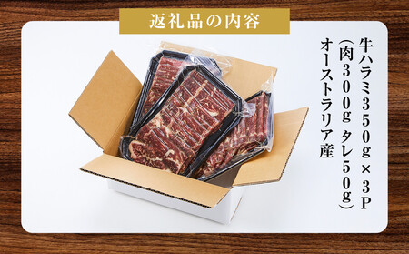 牛ハラミ約1kg(350g×3)(本格塩味)| ハラミ 北海道 牛肉_5076