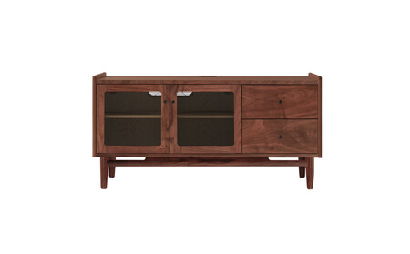 旭川家具 MUKU工房オリジナル ジャム テレビ台 ハイ 120 ウォールナット_04908