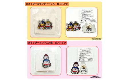 \旭川市公式キャラグッズ4点詰め合わせ!/ブランケット&ポストカード&2種のコラボピンバッジ_05069