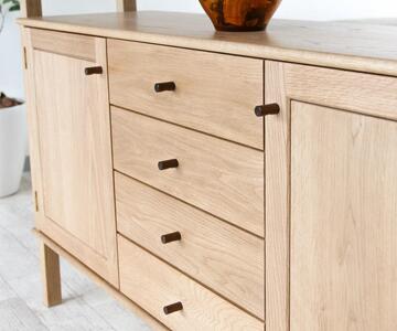 旭川家具　山室家具製作所　プロトNo.401キャビネット　ナラ 【 国産 無垢 インテリア 木製 収納 ナチュラル キャビネット リビング ダイニング 北海道 】 _01956