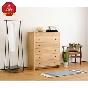 旭川家具　山室家具製作所　プロトNo.802チェスト(6段)　ナラ 【 国産 無垢 インテリア 木製 収納 ナチュラル キャビネット チェスト リビング ダイニング 北海道 】 _01969