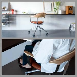 旭川家具 カンディハウス FOUR チェアー 北海道タモWNF/フレーム C-SL/張地 (革)BQ-BR_01819