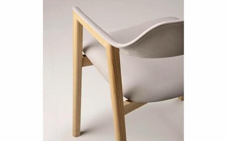 旭川家具 カンディハウス TEN アームチェアーUB(座張) 北海道タモNF/ウルトラスエードLGY_00728