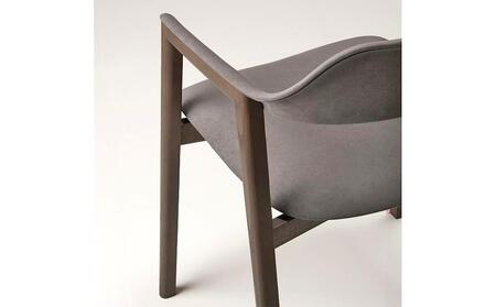 旭川家具 カンディハウス TEN アームチェアーUB(座張) 北海道タモDBR/ウルトラスエードDGY_00729