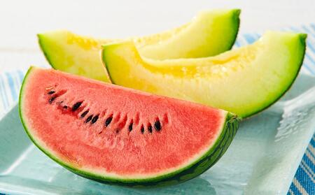 【先行予約】北海道産青肉メロン・小玉スイカ セット(各約1.6kg×1) (2026年7月中旬から発送開始) | メロン_02065