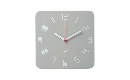 【ギフト用】旭川家具　コサイン　coaナンバークロック グレー 掛け時計 25×4.5×25cm 約900g|時計_01757