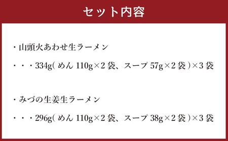 藤原製麺 製造　旭川 生ラーメンセット (山頭火あわせ、みづの )各2袋入り×3袋_02907