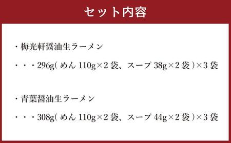 藤原製麺 製造 旭川ラーメン 醤油生ラーメンセット ( 青葉醤油、梅光軒