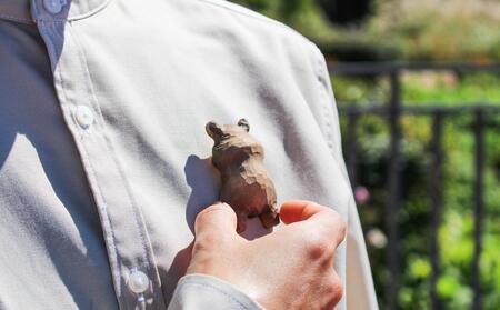 木彫り せなかぐま 2点セット_02957