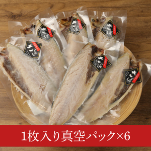 大トロさば文化干し １枚真空6パック【茨城県共通返礼品　神栖市】【サバ 鯖 一夜干し 干物 ソフト 人気 おかず おつまみ】（LZ-1）