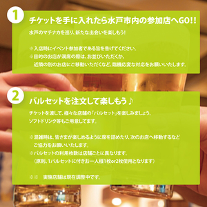 【数量限定】第14回水戸バー・バル・バールチケット【イベント 飲み歩き まちなか 酒 アルコール 満喫 水戸市 茨城県】(MM-1)