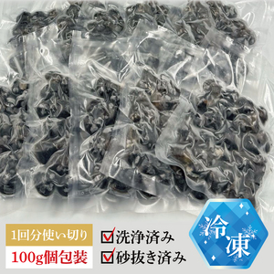 涸沼産 冷凍しじみ 中粒１kg（100g×10p）（シジミ 中粒しじみ 直接仕入れ 砂抜き済み 砂抜き 小分け包装 味噌汁 みそ汁 茨城県】（CA-2）