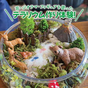 苔（コケ）とジオラマ、フィギュアを使ったテラリウム作り体験！【苔テラリウム ハンドメイド ワークショップ オリジナル 水戸市 茨城県】（MW-1）