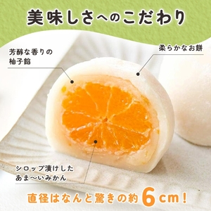 ゆず香るみかん大福 6個入り【フルーツ大福 大福 和菓子 スイーツ 餅 フルーツ 柑橘 みかん ゆず おやつ 手土産 メディア掲載 お取り寄せ ギフト グルメ 贈答 冷凍 亀印製菓 茨城県 水戸市】（MP-3)