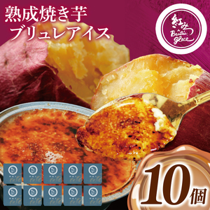 熟成焼き芋×ブリュレアイス 10個入【焼芋 ブリュレ スイーツ クリーム アイス さつまいも おやつ 手土産 お取り寄せ ギフト グルメ 贈答 茨城県 水戸市】（NB-3)