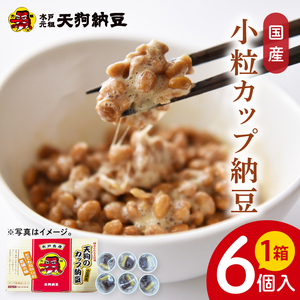 【天狗納豆】国産小粒カップ納豆（50ｇ×6個）×1箱【納豆 なっとう 小粒 老舗 朝食 ご飯 ご家庭用 おためしサイズ ソウルフード 水戸市 水戸 茨城県】（DQ-15）