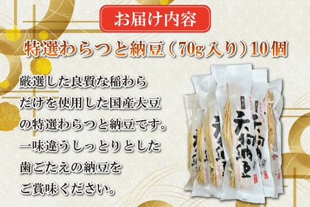 CV-5　笹沼五郎商店　特選わらつと納豆×１０本　良質な稲わら使用　上品な小粒納豆