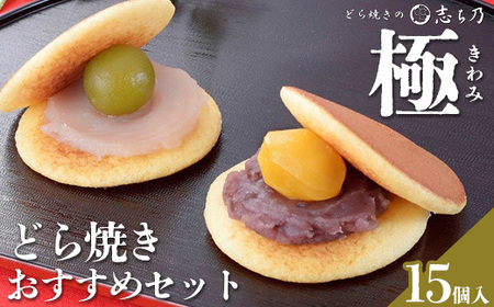 どら焼き　おすすめセット「極(きわみ)」(15個入)　栗　梅　バター　特選小倉　てぼ　和菓子 菓子 お土産 ドラ焼き　どらやき　スイーツ ※北海道・中国・四国エリア・沖縄・離島への配送不可 ※2025年11月上旬頃より順次発送予定