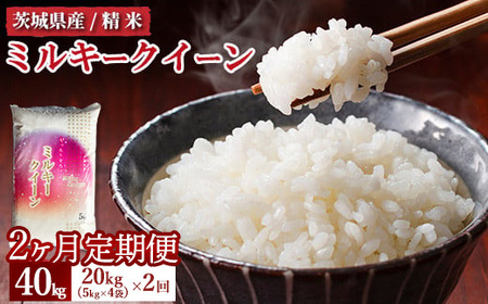 【定期便 2ヶ月】令和7年産　茨城県産 ミルキークイーン 精米20kg（5kg×4袋）　※離島への配送不可 ※2025年10月上旬頃より順次発送予定