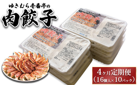 【4ヶ月定期便】ゆきむら壱番亭の肉餃子10パック(160個入り) ※離島への配送不可