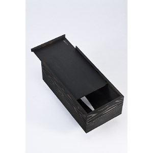 「くろ常」ブランド:拭き漆仕上げの黒いティッシュボックス(大・小2個セット)※離島への配送不可