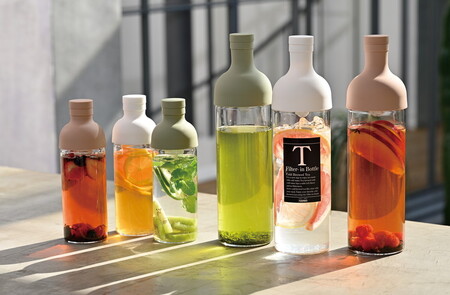 HARIO フィルターインボトル 300ml（スモーキーピンク）＆耐熱スタックグラス2個セット ［FIB-30-SPR］［HSG-1624］｜ HARIO ハリオ_DL24