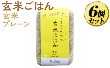 米農家の無添加 玄米ごはん 玄米プレーン 6個セット ※着日指定不可 | 米 こめ コメ ご飯 玄米 パック パックご飯 _BI72