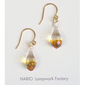 こがこもれびあーと　ピアス（フラム） ※着日指定可 | アクセサリー ピアス 耐熱 ガラス ハリオランプファクトリー HARIO 焚火 炎 オリジナル おしゃれ かわいい _DP66