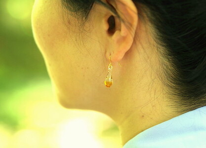 こがこもれびあーと　ピアス（フラム） ※着日指定可 | アクセサリー ピアス 耐熱 ガラス ハリオランプファクトリー HARIO 焚火 炎 オリジナル おしゃれ かわいい _DP66