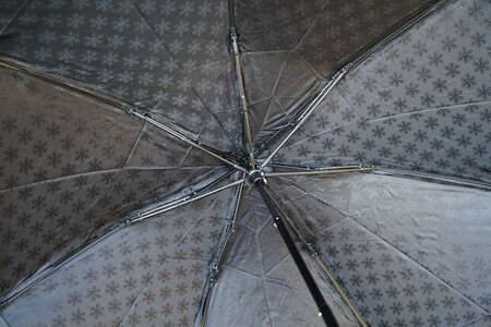 雪華模様の折り畳み傘（サイズ55cm）カラー：ブラック_BL01◇