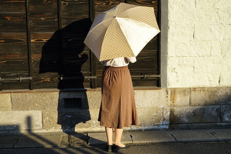 雪華模様の折り畳み傘（サイズ55cm）カラー：ベージュ_BL03◇