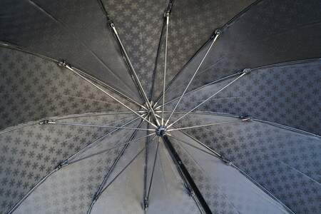 雪華模様のオリジナル傘（サイズ65cm）カラー：ブラック_BL09◇