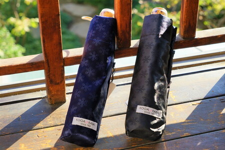 雪華模様の折り畳み傘（サイズ60cm）カラー：ブラック_BL15◇