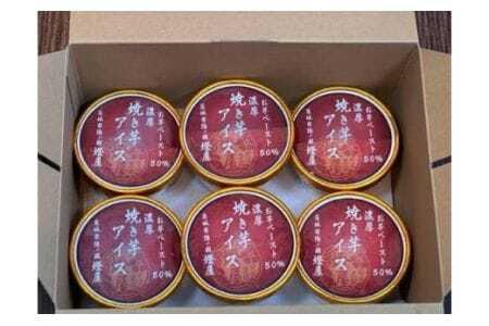 濃厚!! 蜜焼き芋 アイス 6個 甘藷農園 燈屋 焼き芋 アイス 蜜焼き芋 ペースト 50％ さつまいも 紅はるか 熟成貯蔵 食物繊維 ビタミン お土産 ギフト 贈り物 (A22-011)