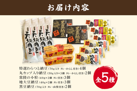 水戸天狗納豆 笹沼五郎商店 国産大豆使用 詰め合わせ【石岡市・水戸市共通返礼品】 E21-005