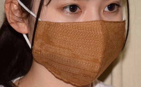 天然の抗菌作用　結城つむぎ(シルク)の手作りマスク【2枚セット】 中サイズ